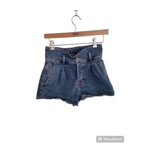 Hollister Shorts Women 3 Ultra High Rise Mom Jeans Button Fly Zip Up Med Wash